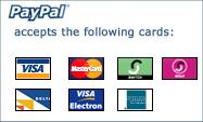Paypal logo with credit cards accepted on Affordable British Art