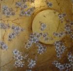 through the cherry blossom