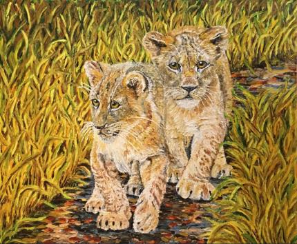 On the Prowl (Finger Painting)