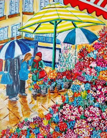 Norwich Market in the rain