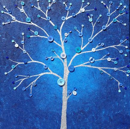 Contemporary Blue Tree
