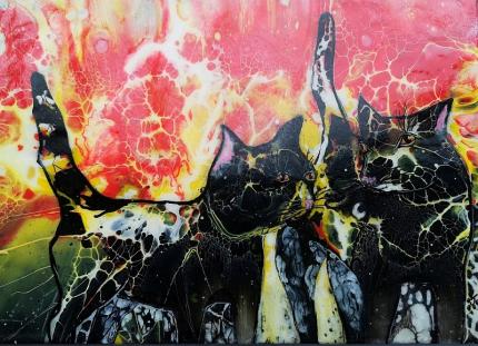 A54,  abstract art, art on canvas, jeannie zelos, acrylics, swipe pain