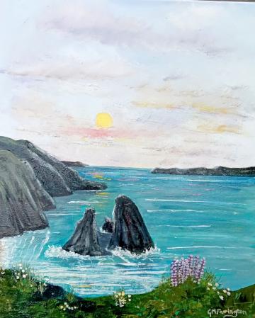 Clifftop at sunset