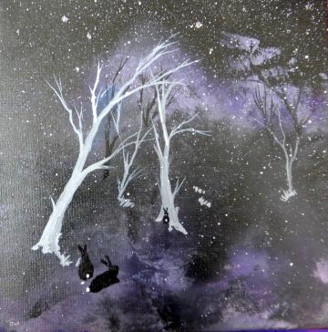 Midnight Snow Hares