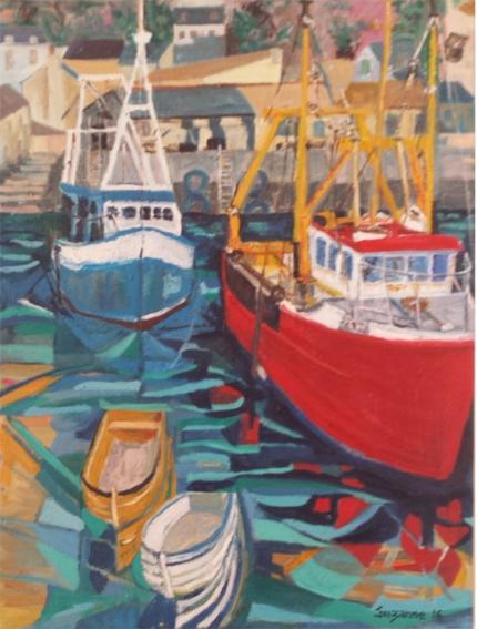 Trawlers at Polperro harbour