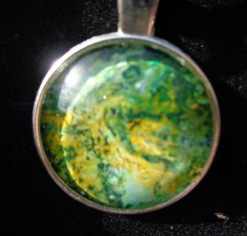 Green Recycled paint Necklace