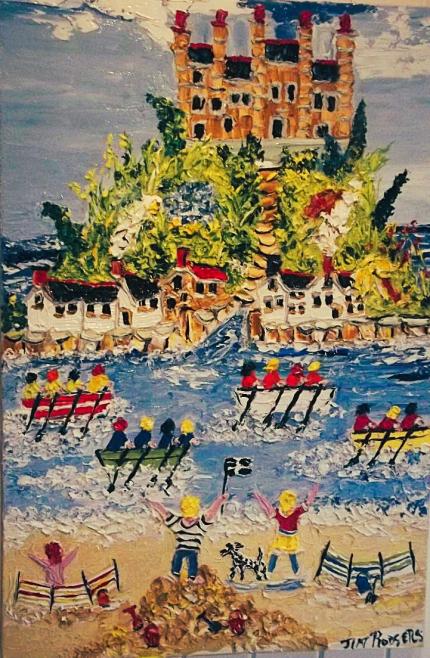 GIG RACEING DAY IN MARAZION CORNWALL