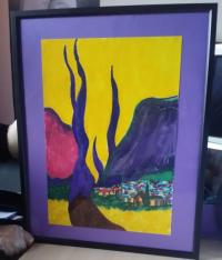 PARTICLE PLACE  -FRAMED ORIGINAL WATERCOLOUR (POEM INCLUDED)