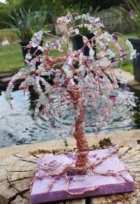  amethyst and chrysocolla copper wire tree