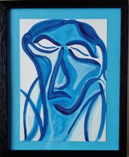 Blue (Framed Original with choice of mount colour) and POEM