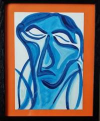 Blue (Framed Original with choice of mount colour) and POEM