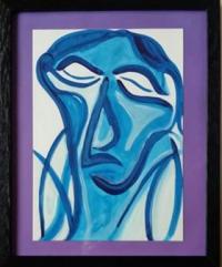 Blue (Framed Original with choice of mount colour) and POEM