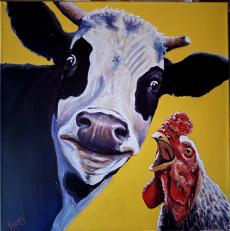 Cow and chicken