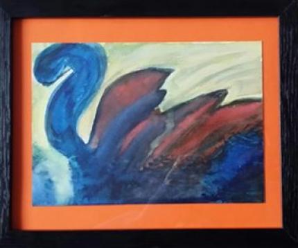 NESSIE FRAMED ORIGINAL WATERCOLOUR (POEM INCLUDED) 