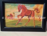 Frolicking Horse (Framed print of my grandad's Original Painting)