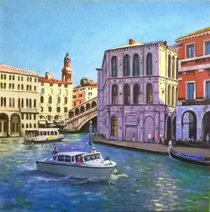 By the Rialto Grand Canal Venice