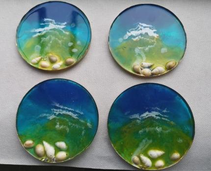 c35, hand made coasters, resin coasters, table protectors, unique gift